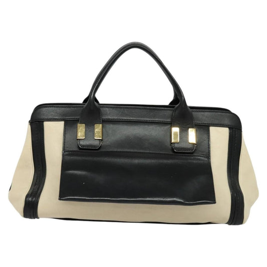 Chloe Alice Satchel Leather, BLACK, LEATHER, Handbag