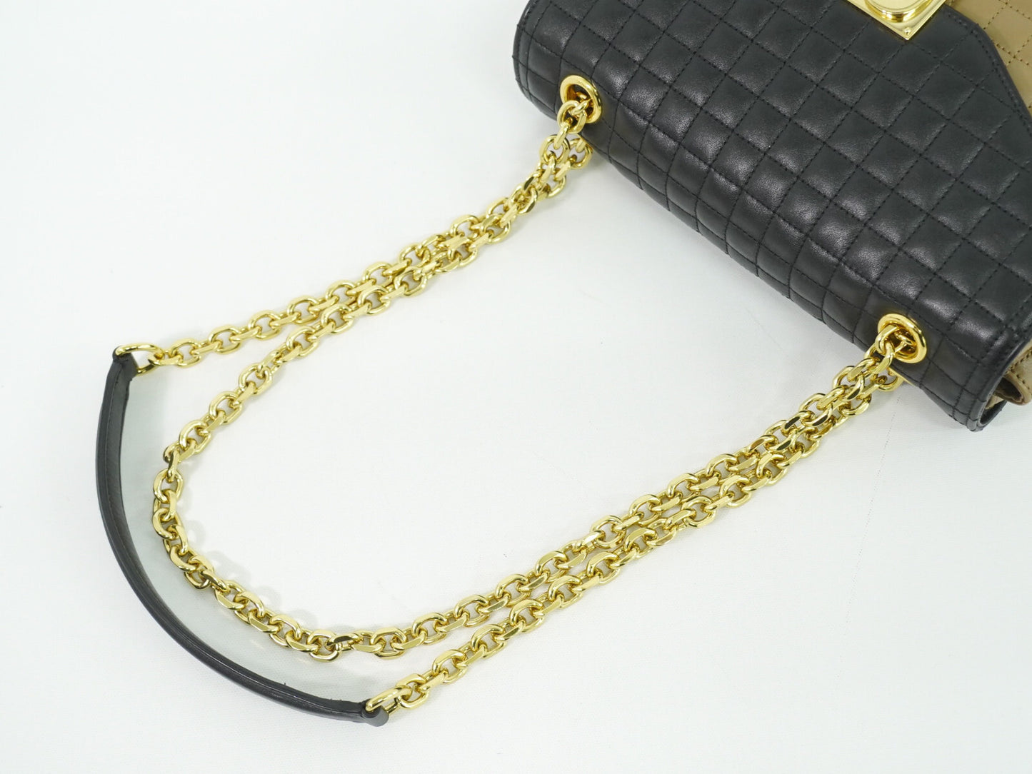 Celine C Bag Quilted Leather Small, BROWN, LEATHER, Handbag