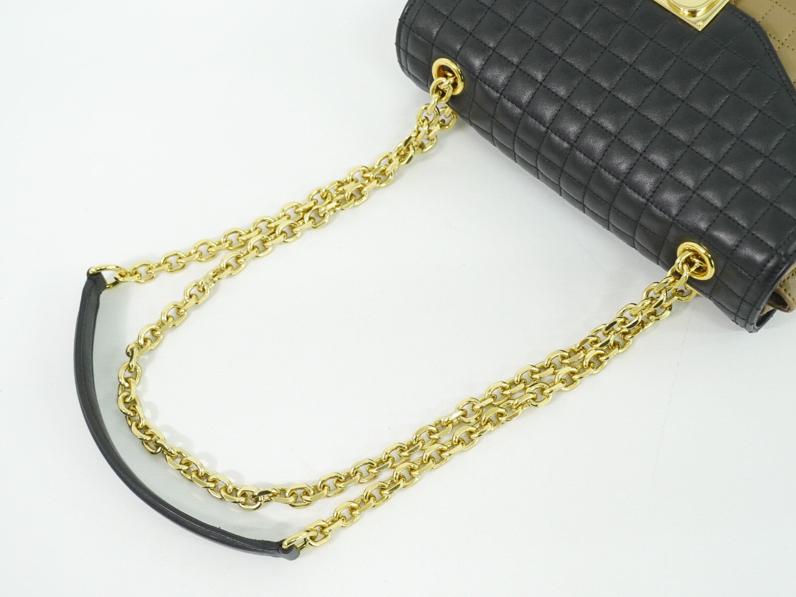 Celine C Bag Quilted Leather Small, BROWN, LEATHER, Handbag