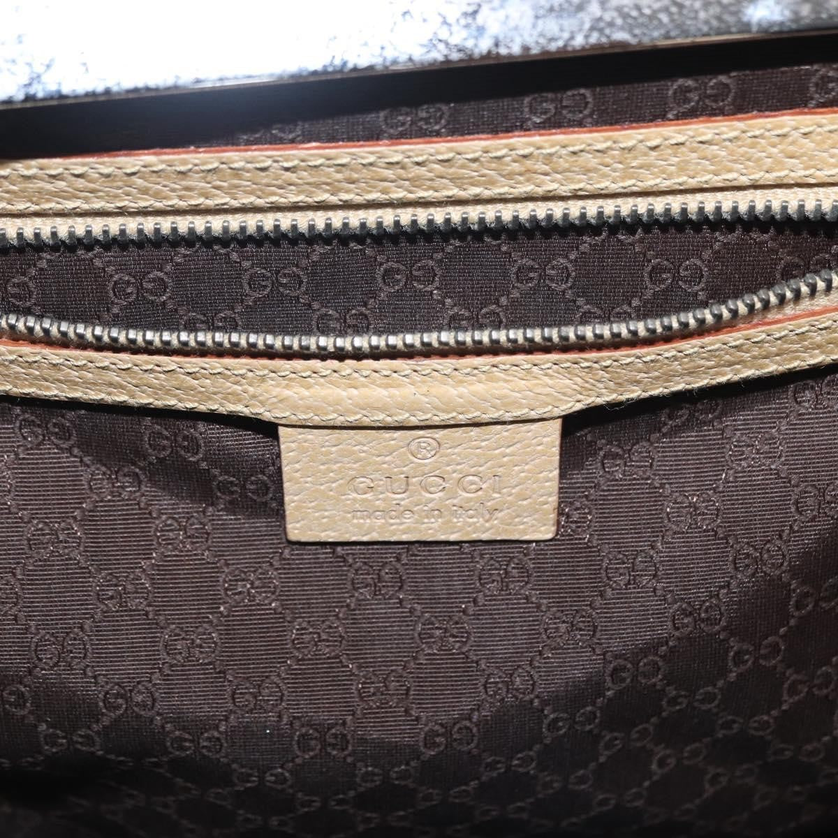 Gucci Vintage Handbag Leather, BEIGE, LEATHER, Handbag