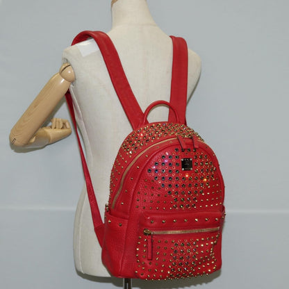 MCM Vintage Vicetos Backpack Leather, Red, Leather, Backpack