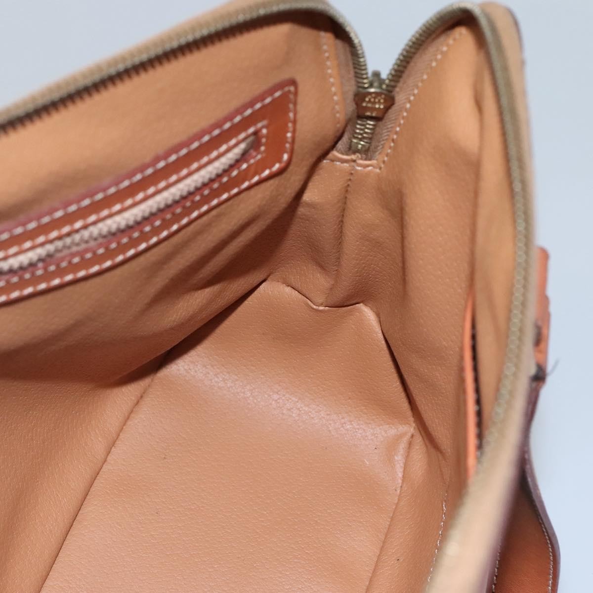 Celine Vintage Macadam Handbag Canvas and Leather, BROWN, CANVAS, Handbag