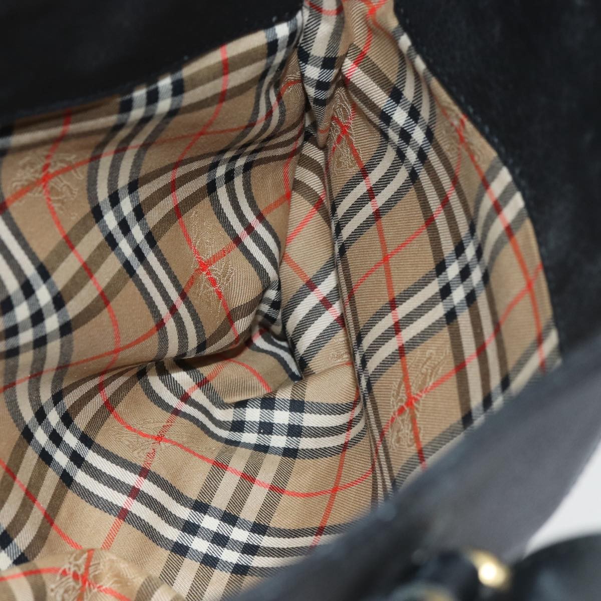 Burberry Vintage Handbag Leather, BLACK, LEATHER, Handbag