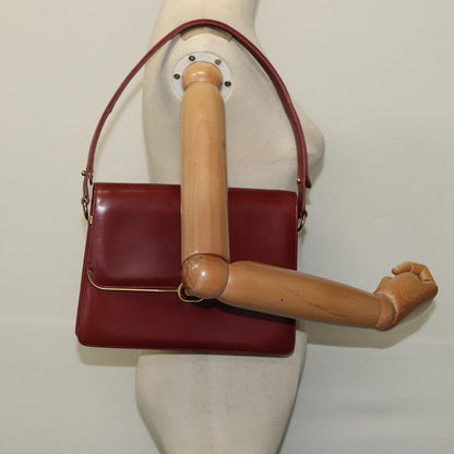 Bally Vintage Shoulder Bag Leather, BURGUNDY, LEATHER, Shoulder bag