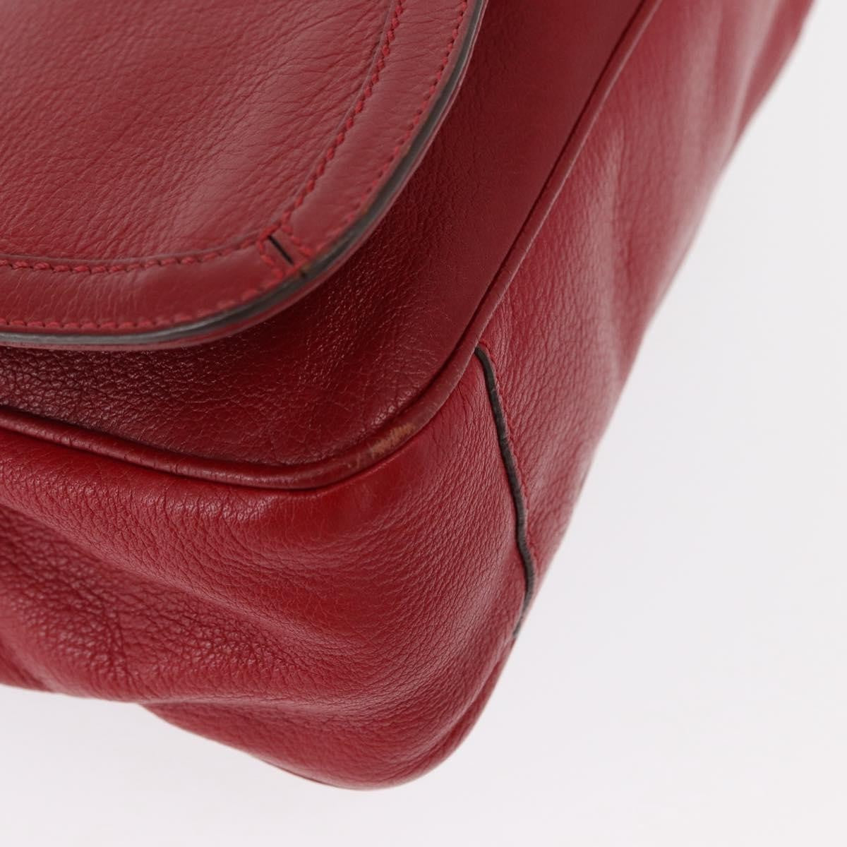 Salvatore Ferragamo Gancini Shoulder Bag Leather, RED, LEATHER, Shoulder bag