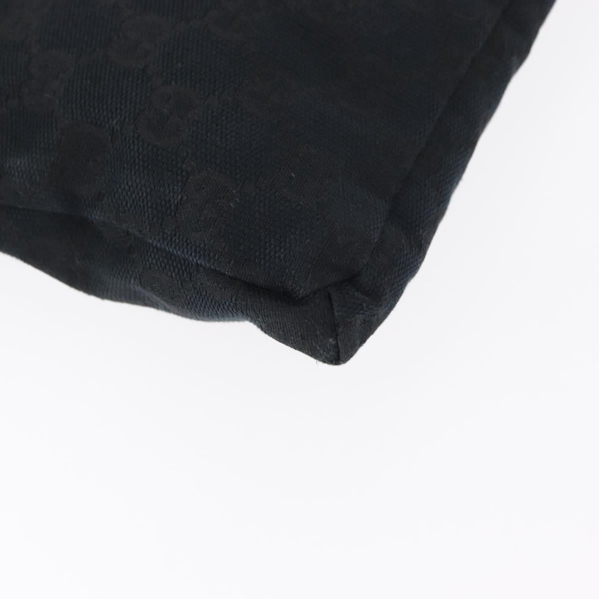 Gucci Vintage Double Belt Bag GG Canvas with Leather, BLACK, CANVAS, Clutche & pouche