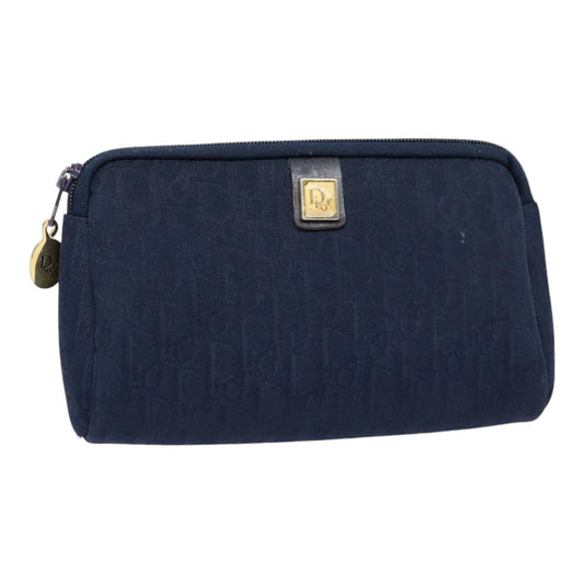 Christian Dior Vintage Trotter Pouch Diorissimo Canvas, NAVY, CANVAS, Clutche & pouche