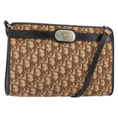 Christian Dior Vintage Trotter Shoulder Bag Canvas, BEIGE, CANVAS, Shoulder bag