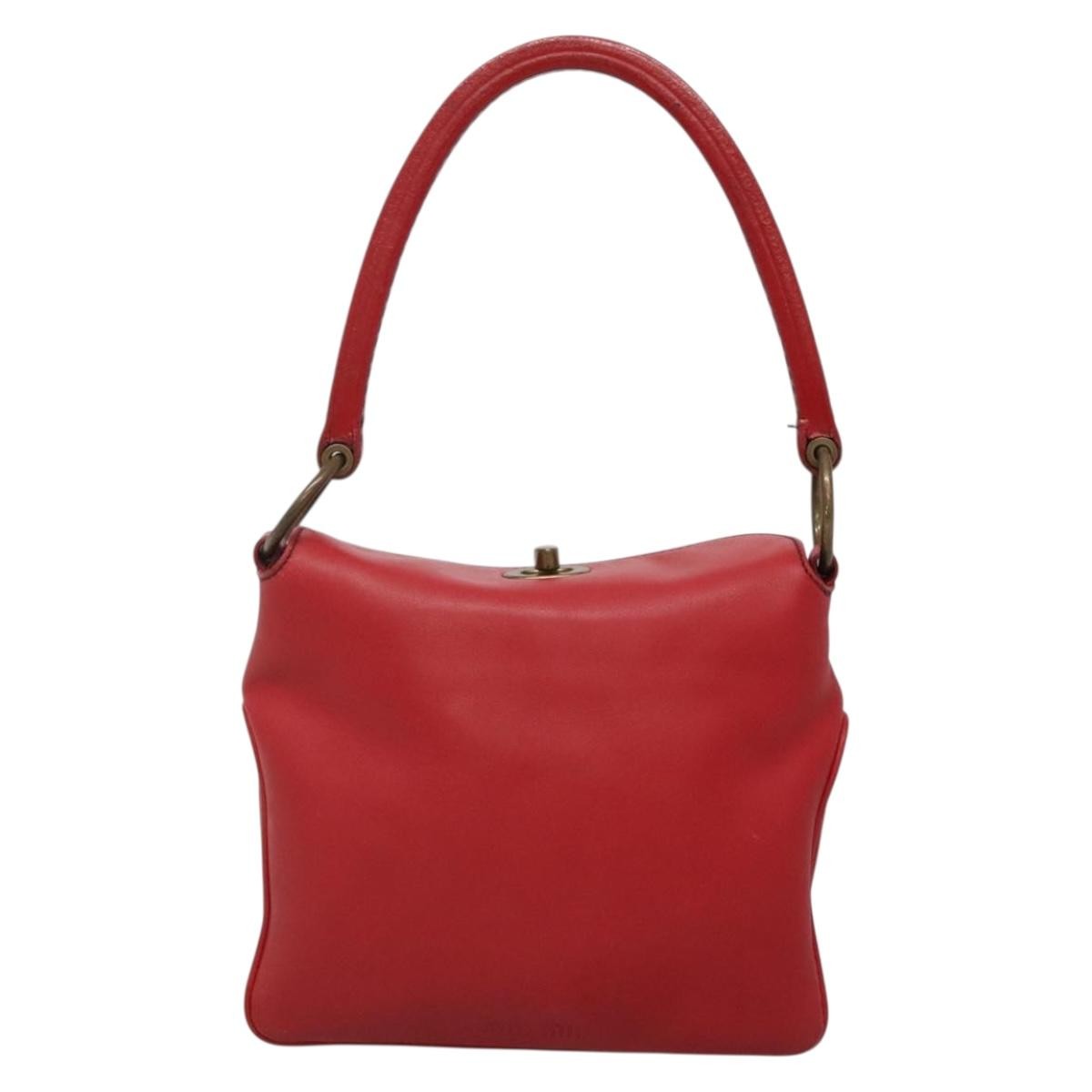 Miu Miu Triple Compartment Convertible Satchel Leather, RED, LEATHER, Shoulder bag