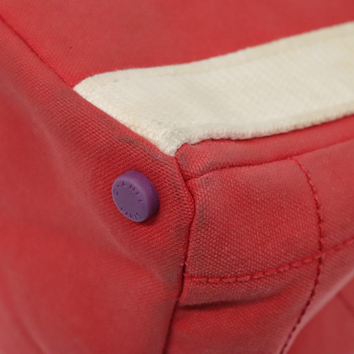 Chanel Chocolate Bar Coco Mark handbag Canvas, RED, CANVAS, Handbag