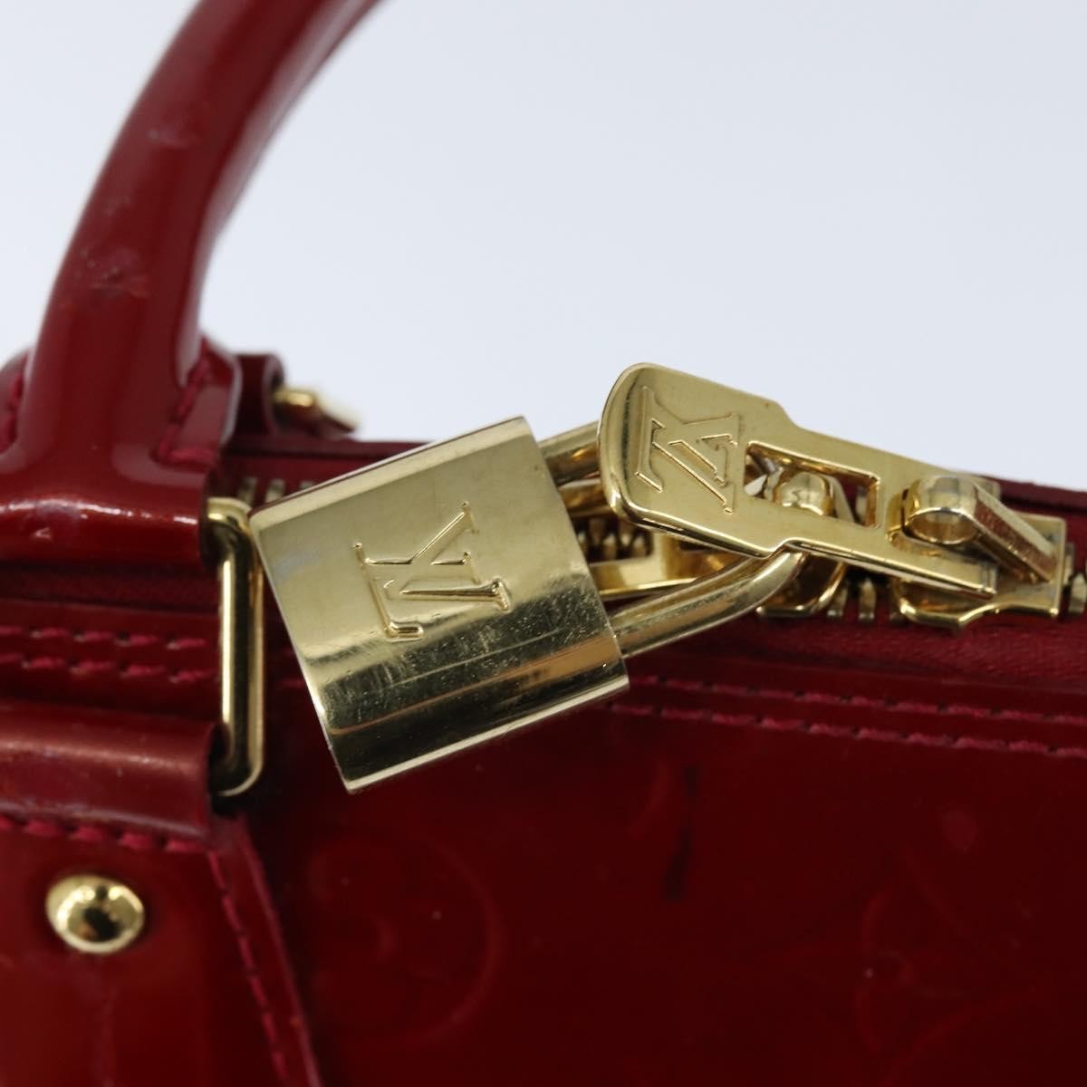 Louis Vuitton Alma Handbag Monogram Vernis, RED, PATENT_LEATHER, Handbag