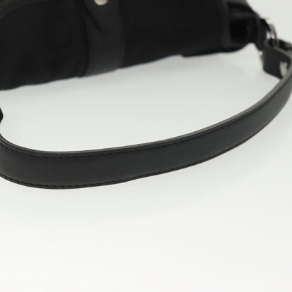 Salvatore Ferragamo Gancini handbag Canvas and Leather, BLACK, CANVAS, Handbag