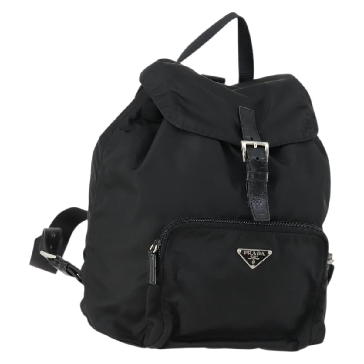 Prada Front Pocket Backpack Tessuto, BLACK, NYLON, Backpack