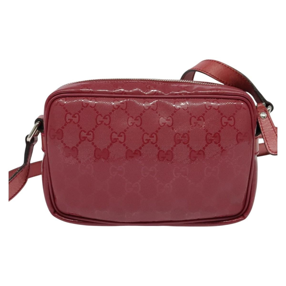 Gucci Zip Messenger Bag (Outlet) Canvas, RED, CANVAS, Shoulder bag