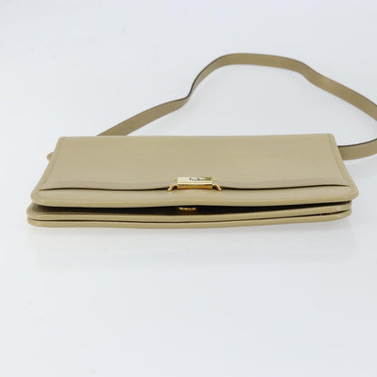 Christian Dior Vintage Shoulder Bag Leather, BEIGE, LEATHER, Shoulder bag