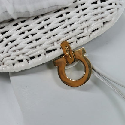 Salvatore Ferragamo Gancini Backpack Leather, WHITE, LEATHER, Backpack