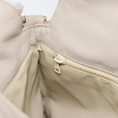 Celine Vintage Shoulder Bag Leather, BEIGE, LEATHER, Shoulder bag