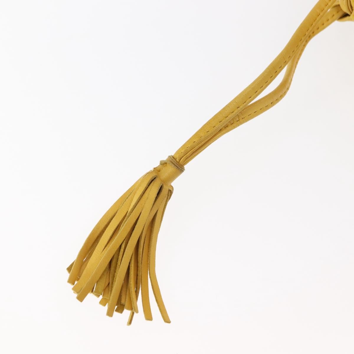 Bottega Veneta Drawstring Bucket Bag Leather and Intrecciato Nappa, YELLOW, LEATHER, Shoulder bag