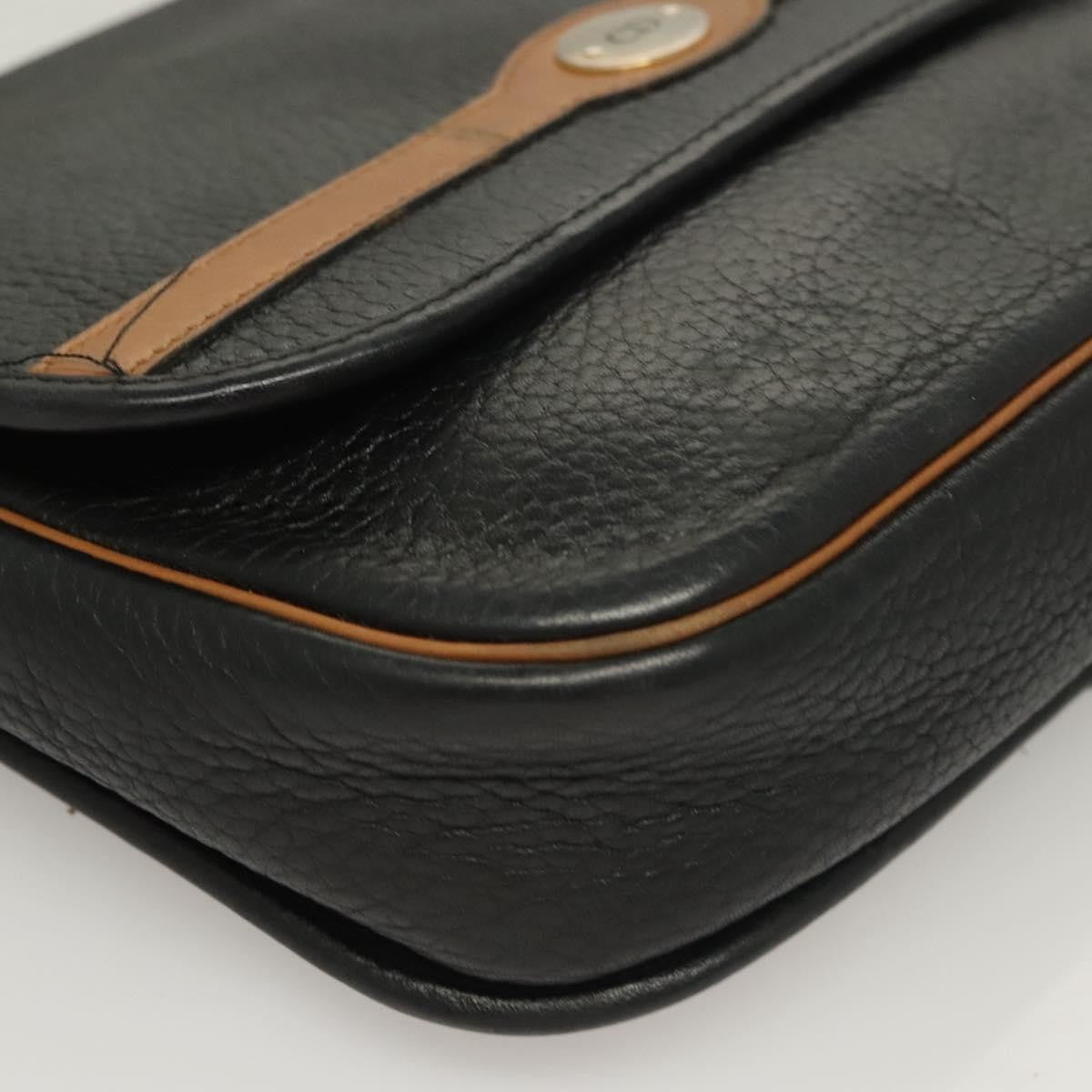 Christian Dior Vintage Trotter Crossbody Bag Leather, BLACK, LEATHER, Clutche & pouche