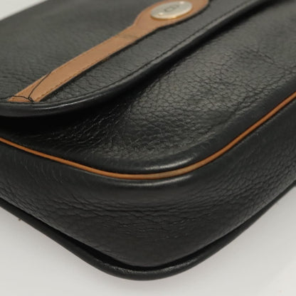 Christian Dior Vintage Trotter Crossbody Bag Leather, BLACK, LEATHER, Clutche & pouche