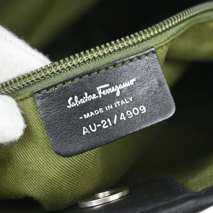 Salvatore Ferragamo Gancini Tote Gancini Canvas, Black, Canvas, Tote Bag