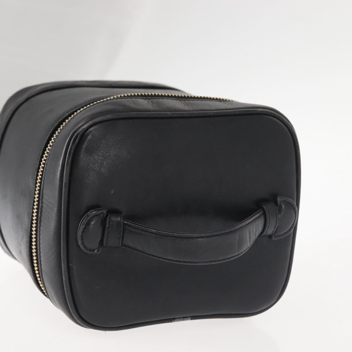 Chanel Vanity pouch Leather, BLACK, LEATHER, Toiletry Case