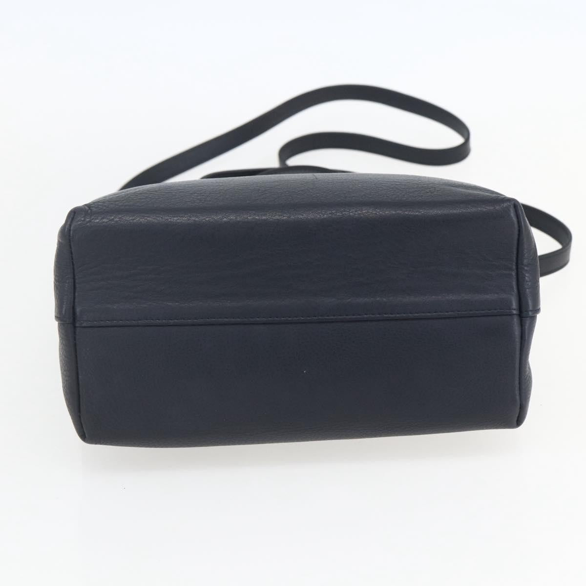 Christian Dior Vintage CD Handbag Leather, NAVY, LEATHER, Handbag