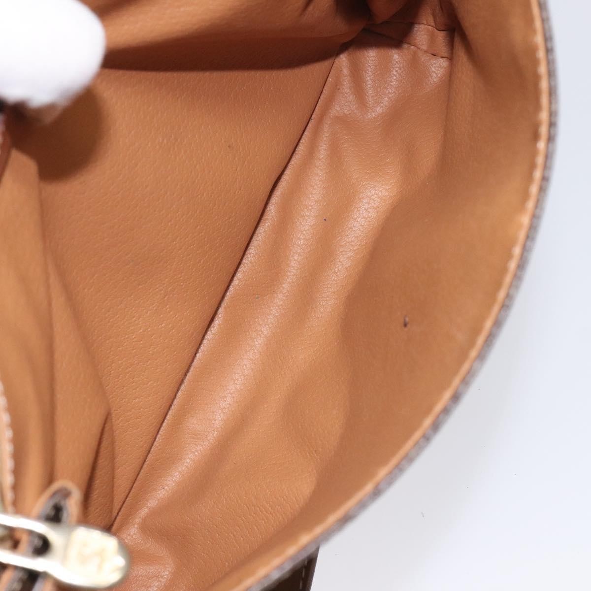 Celine Vintage Macadam Circle Logo Shoulder Bag Canvas and Leather, Brown, Canvas, Shoulder Bag