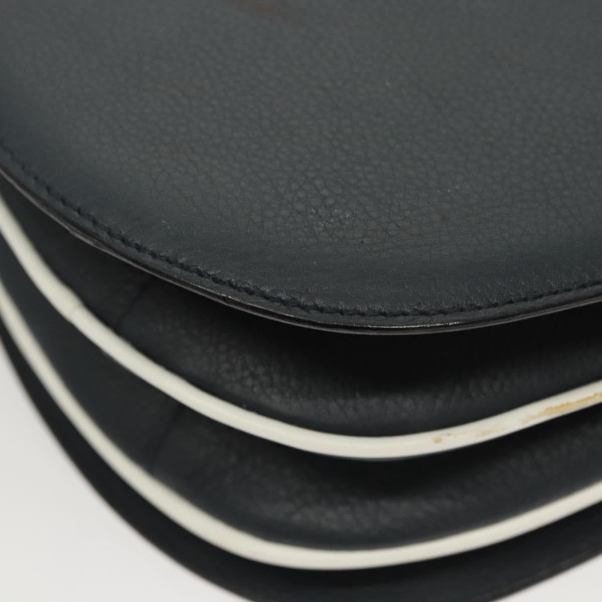 Bally Vintage Shoulder Bag Leather, Navy, Leather, Handbag