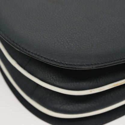 Bally Vintage Shoulder Bag Leather, Navy, Leather, Handbag
