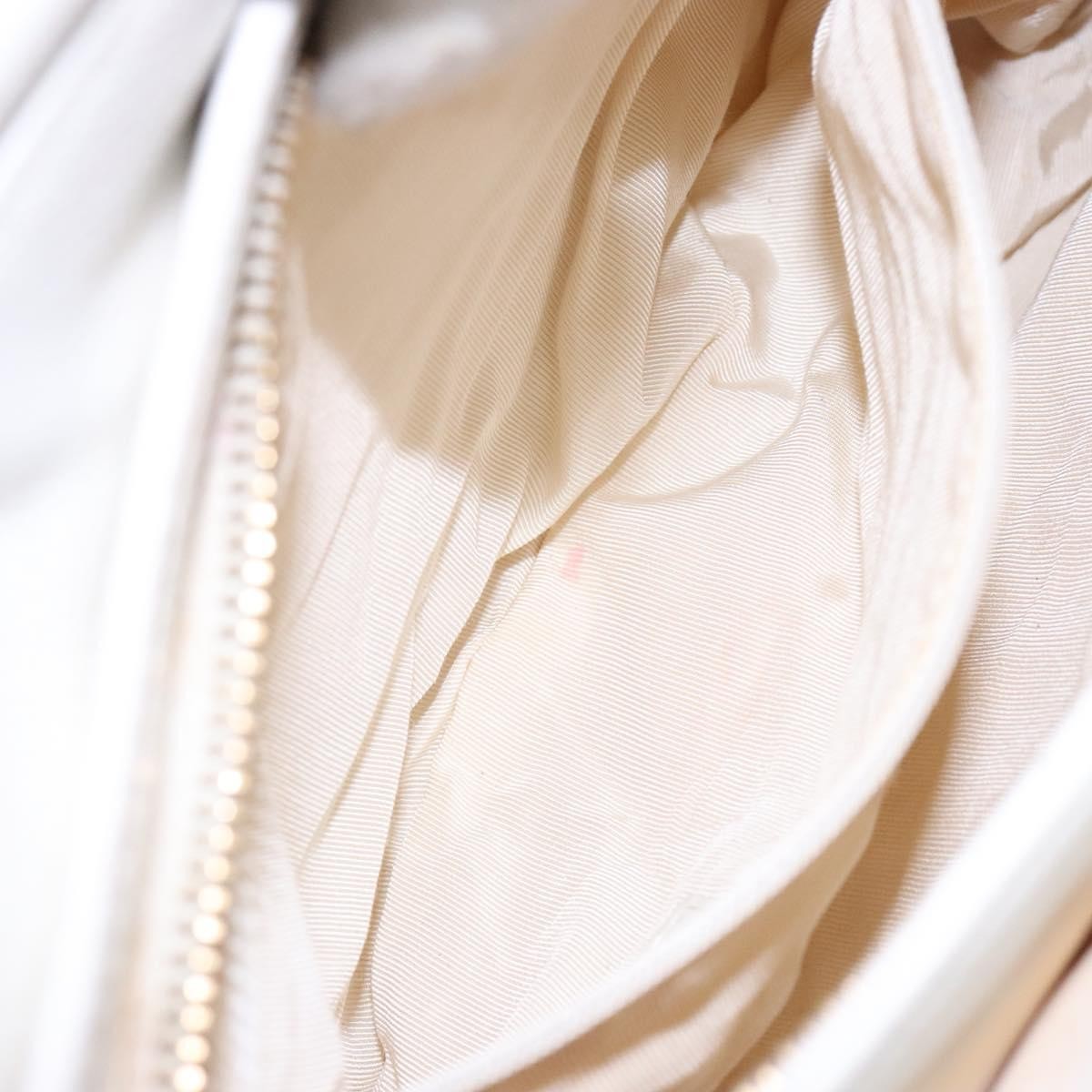 Chanel Vintage Wooden Ring Tote Leather, WHITE, LEATHER, Tote bag