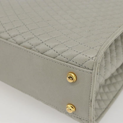 Bally Vintage Handbag Quilted Leather, WHITE, LEATHER, Handbag