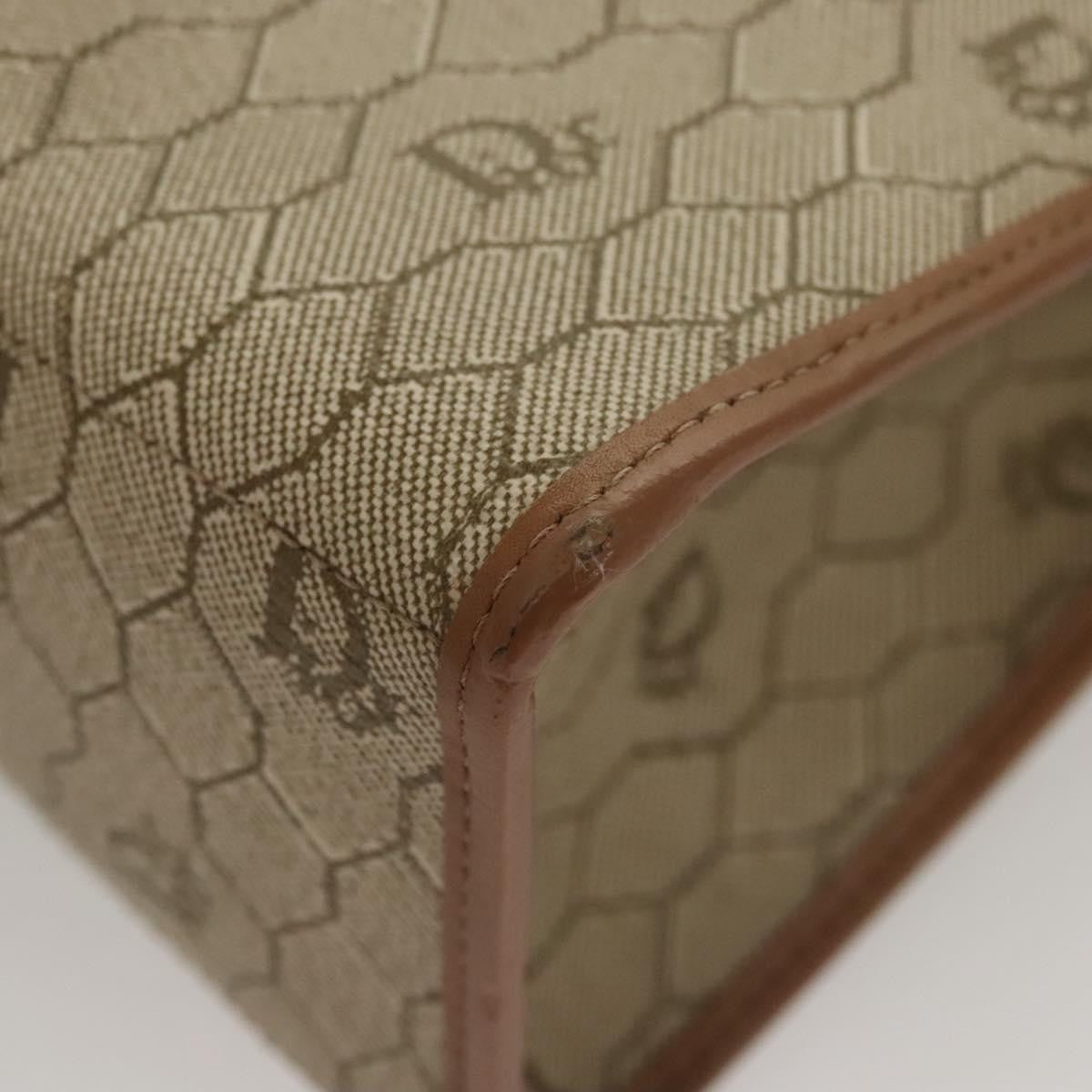 Christian Dior Vintage Honeycomb Handbag Canvas Leather, BEIGE, CANVAS, Handbag