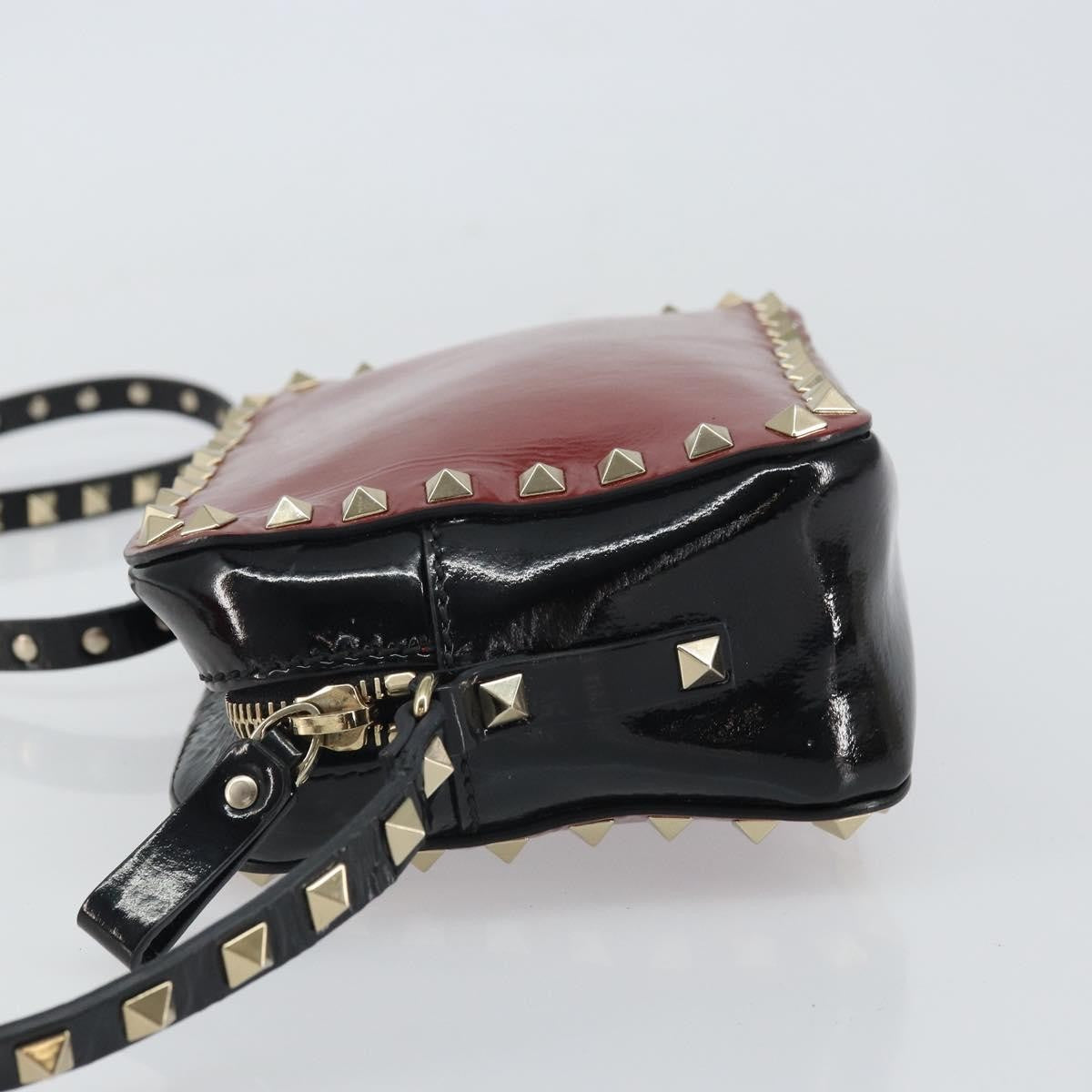 Valentino Garavani Rockstud Chain Camera Crossbody Bag Patent leather, RED, PATENT_LEATHER, Clutche & pouche