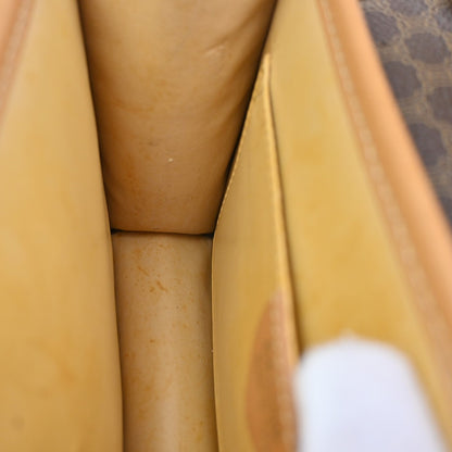 Celine Vintage Macadam Handbag Canvas and Leather, BROWN, CANVAS, Handbag