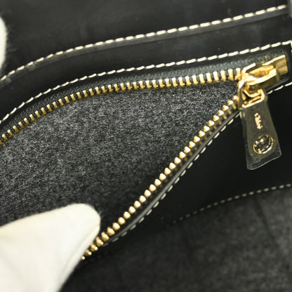 Chloe Woody Convertible Tote Recycled Felt with Leather and Canvas, GRAY, CANVAS, Tote bag