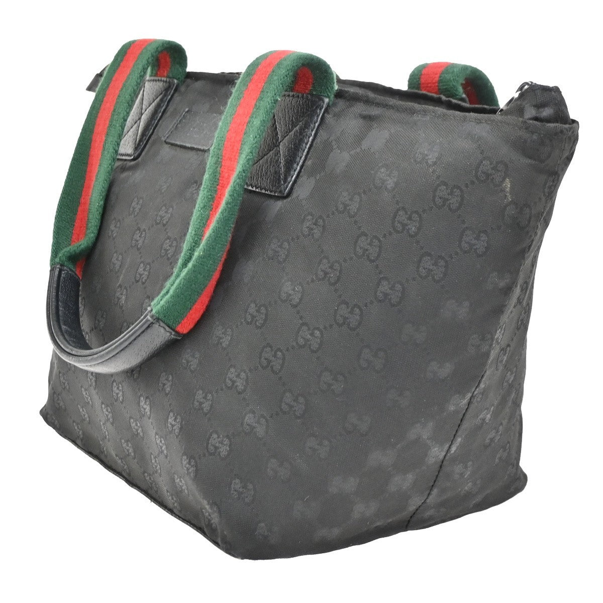 Gucci Web Zip Tote GG Nylon, BLACK, NYLON, Shoulder bag
