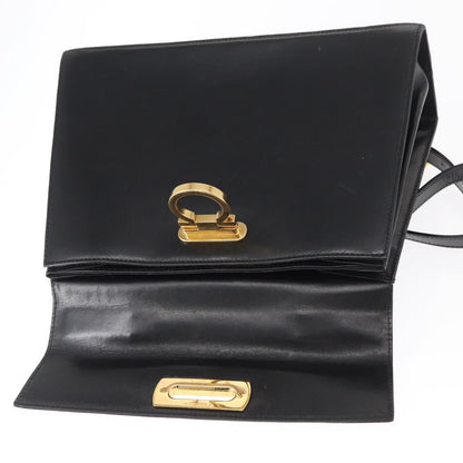 Salvatore Ferragamo Convertible Top Handle Bag Leather, BLACK, LEATHER, Handbag