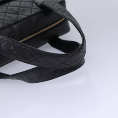 Chanel Coco Mark Black cakfskin, BLACK, LEATHER, Handbag