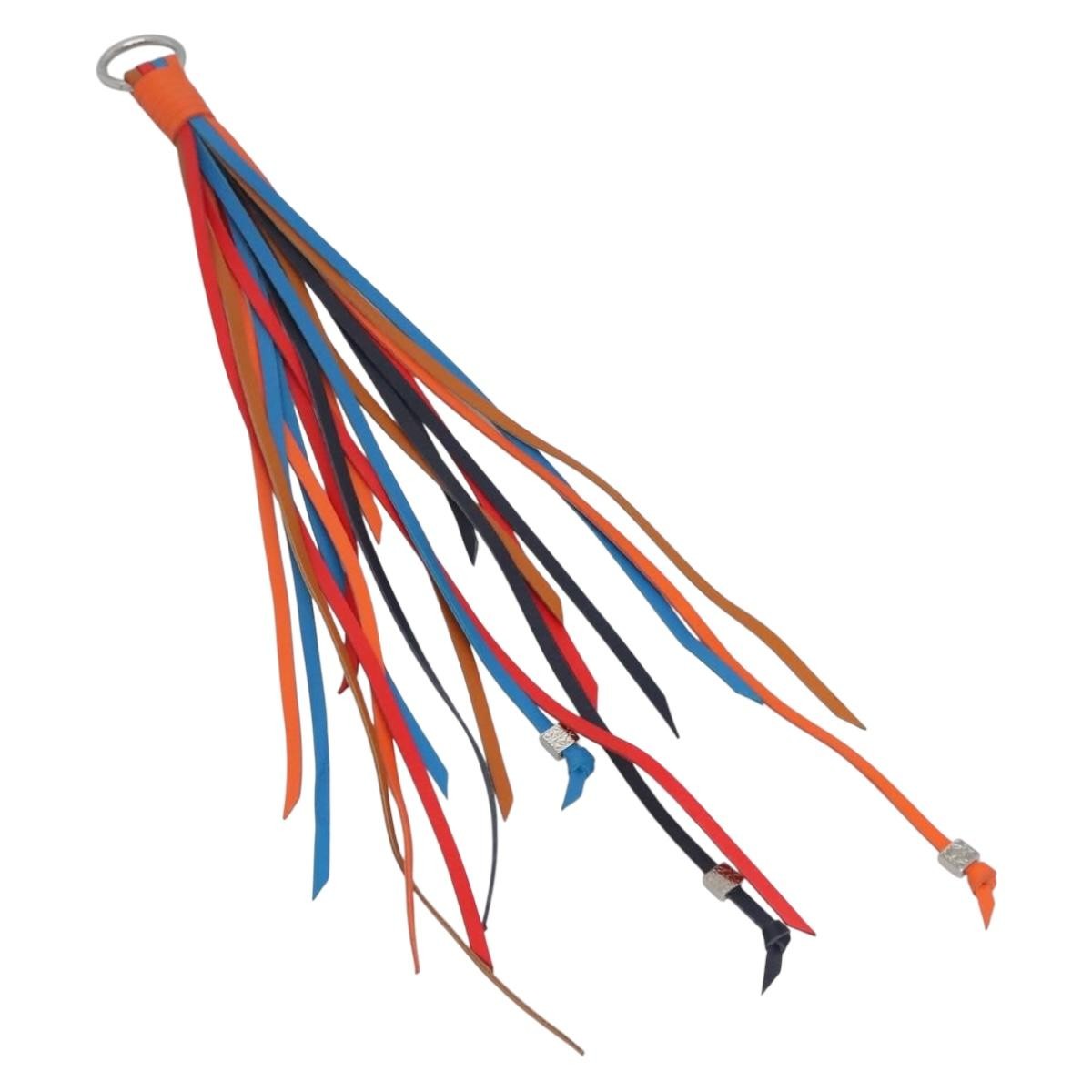 Loewe Anagram Bag Charm Key Holder Metal with Leather, MULTICOLOUR, LEATHER, Charms and Keychains