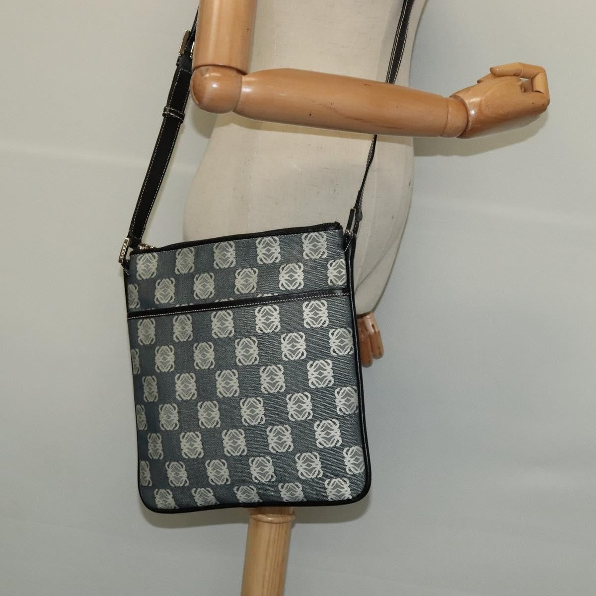 Loewe Anagram Shoulder Bag Canvas, GRAY, CANVAS, Shoulder bag