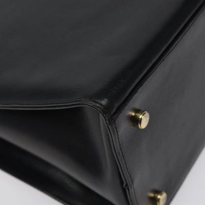 Salvatore Ferragamo Gancini Shoulder Bag Leather, BLACK, LEATHER, Shoulder bag