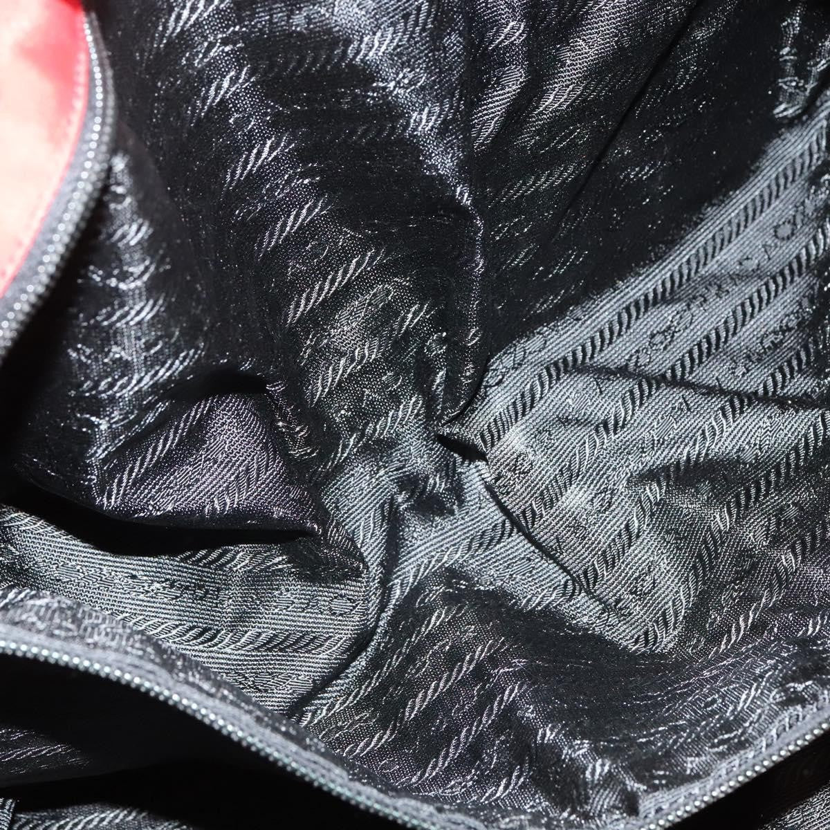 Prada Convertible Metal Handle Satchel Quilted Tessuto, RED, NYLON, Tote bag