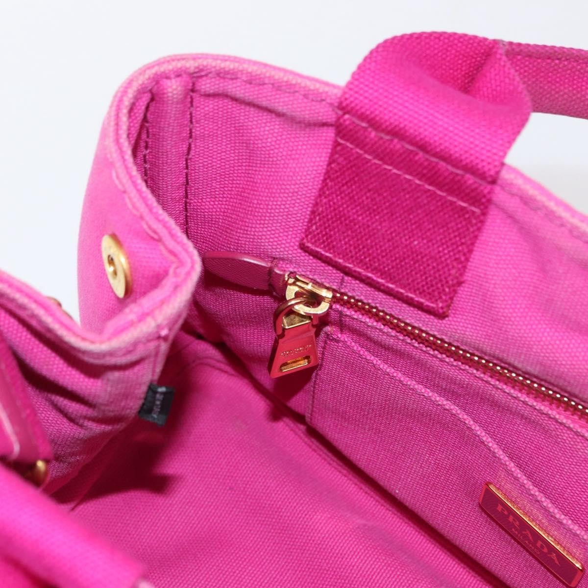 Prada Canapa Open Tote Canvas, PINK, CANVAS, Shoulder bag