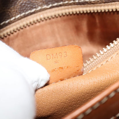 Celine Vintage Macadam Shoulder Bag Canvas and Leather, BROWN, CANVAS, Shoulder bag