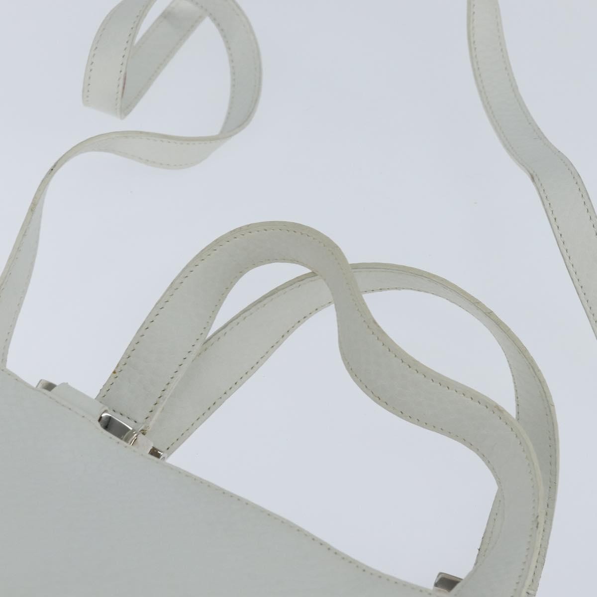 Salvatore Ferragamo Gancini handbag Leather, WHITE, LEATHER, Handbag