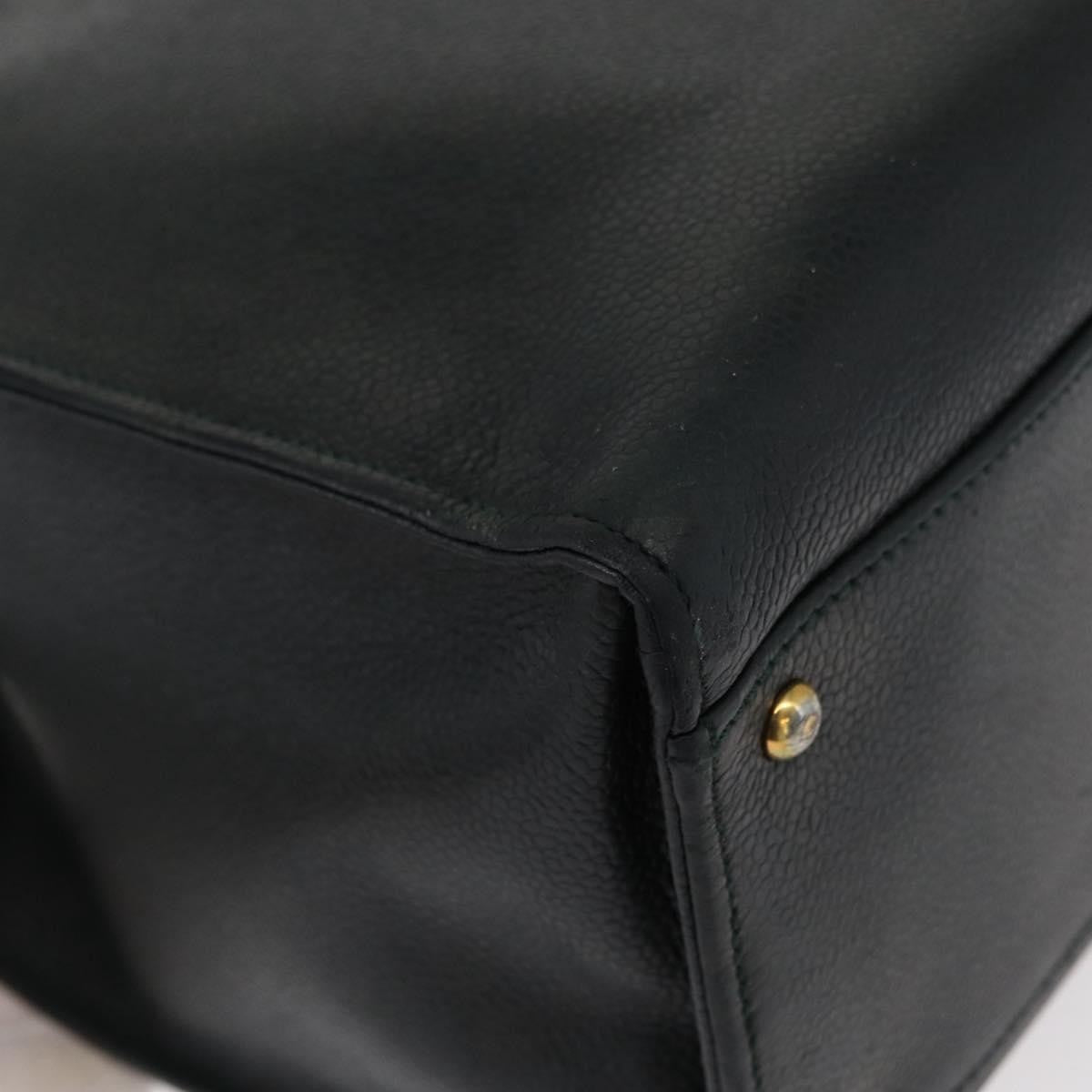 Chanel Vintage CC Lock Pocket Chain Tote Caviar, GREEN, LEATHER, Handbag