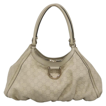 Gucci D Ring Hobo Guccissima Leather, WHITE, LEATHER, Handbag