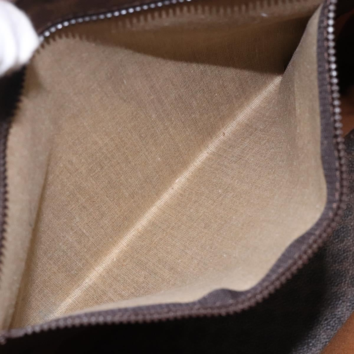 Celine Vintage Macadam Handbag Leather, BROWN, PVC,Leather,Canvas, Handbag