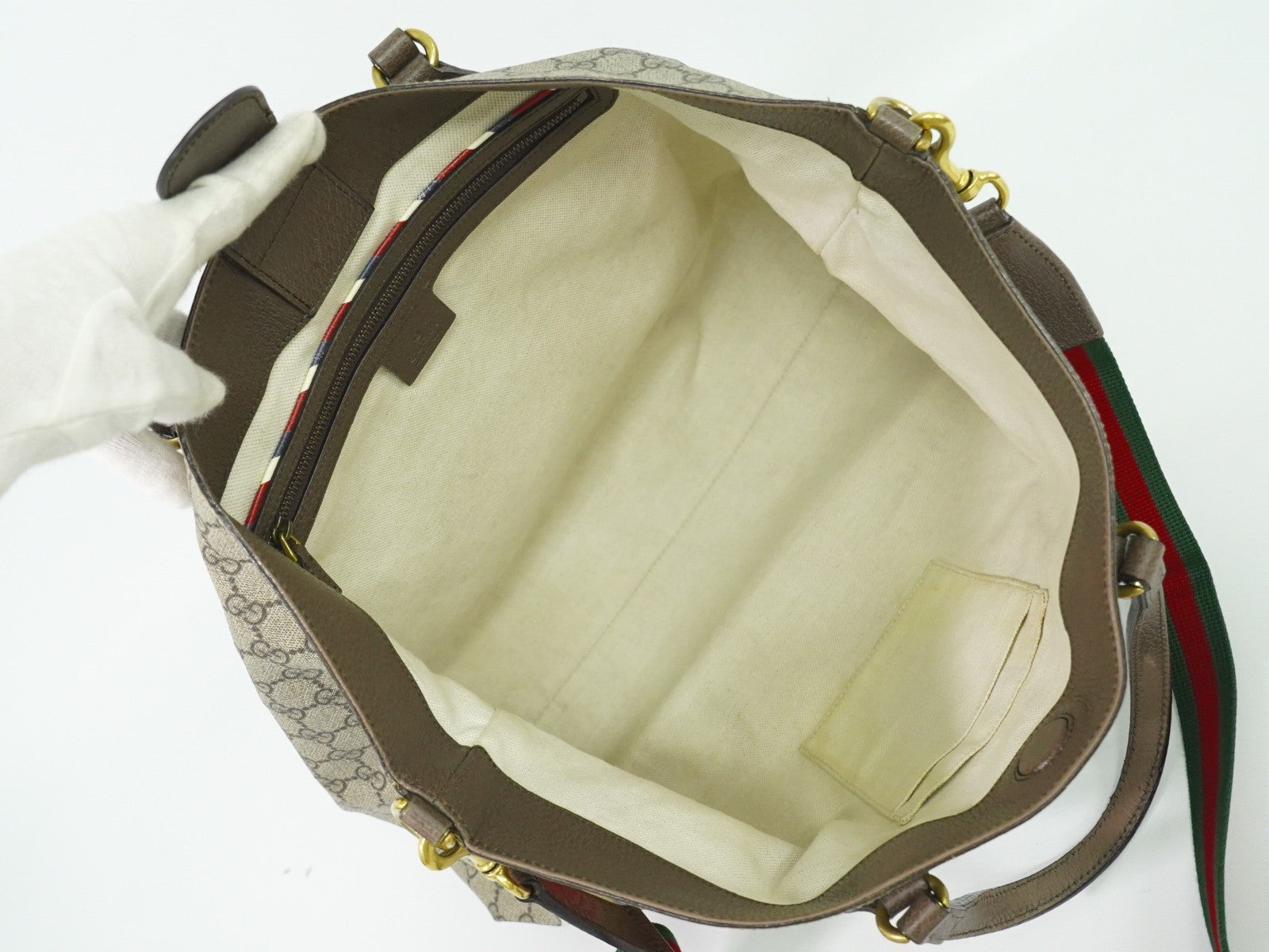 Gucci Courrier Convertible Soft Open Tote GG Coated Canvas with Applique, BEIGE, CANVAS, Tote bag